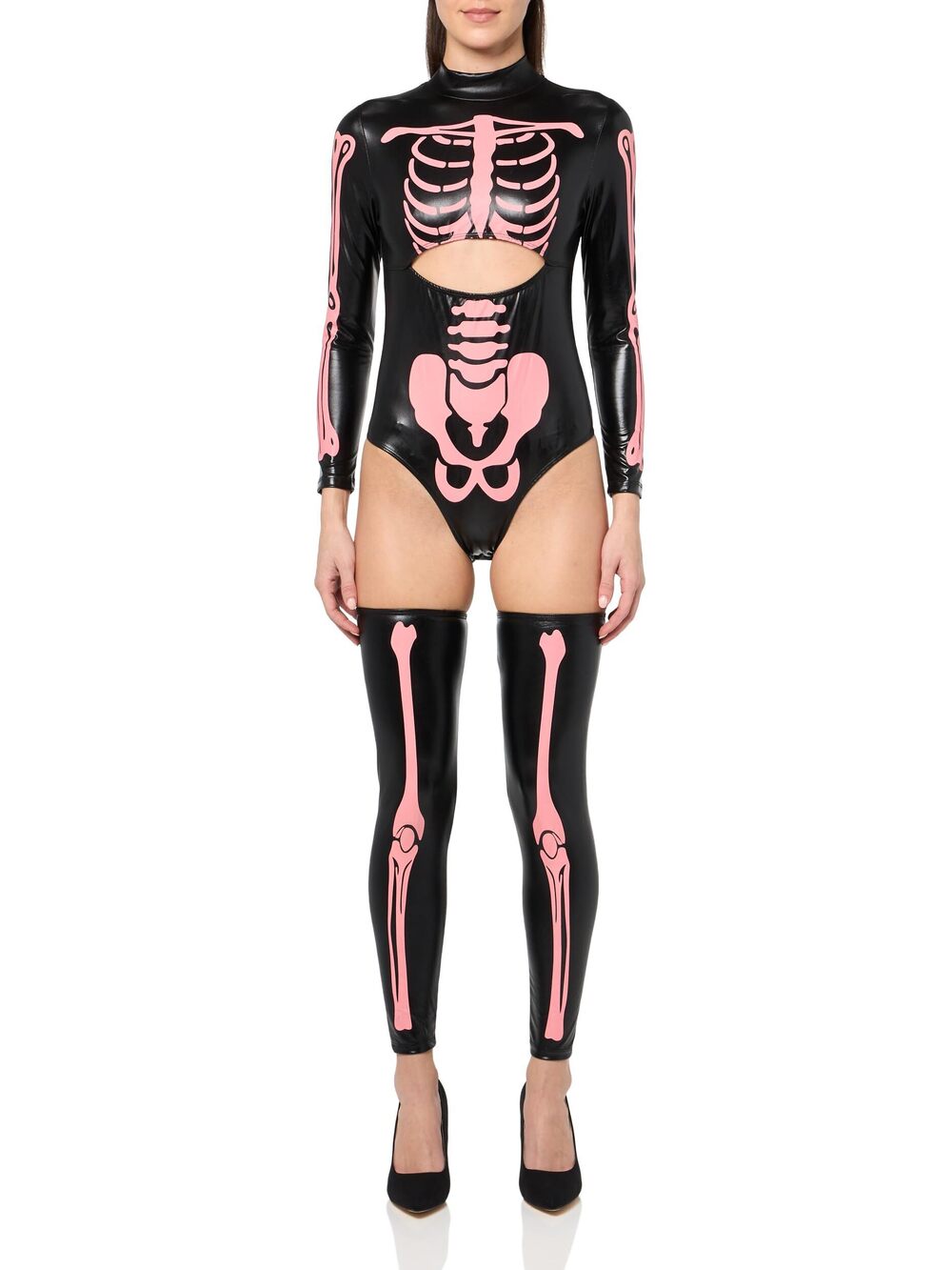 1720 Glow-in-The-Dark Sexy Skeleton-Black/Pink, Large